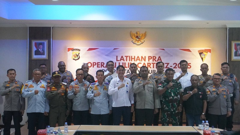 Polresta Jayapura gelar latihan Pra Operasi Lilin Cartenz 2025