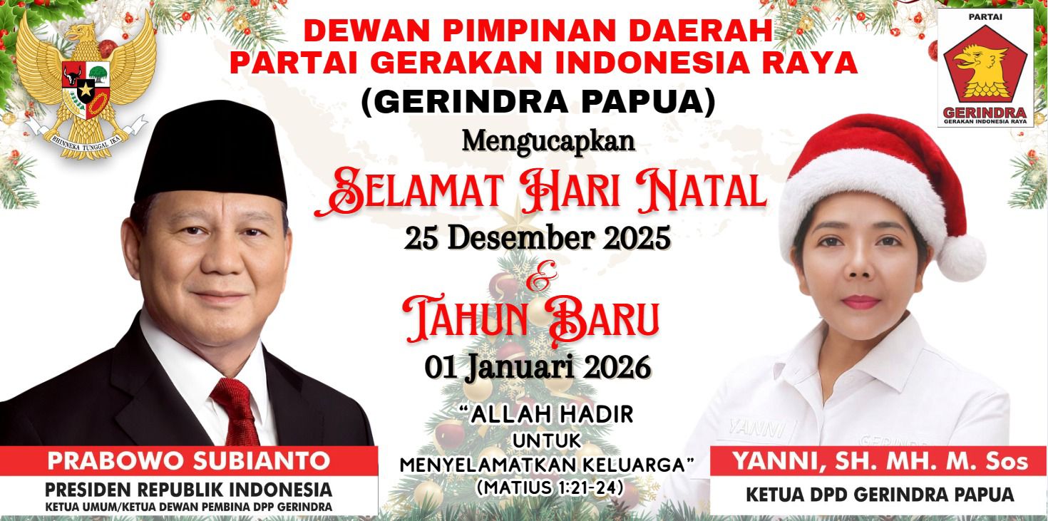Ucapan Natal 2025 dari DPD Gerindra